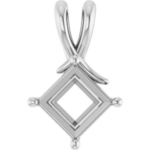 Platinum 7 mm Square Pendant Mounting – image 2