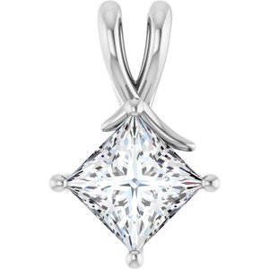 Platinum 7 mm Square Pendant Mounting
