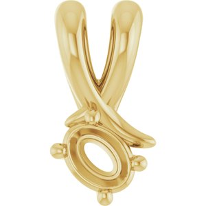10K Yellow Gold 4x3 mm Oval Pendant Mounting – image 2