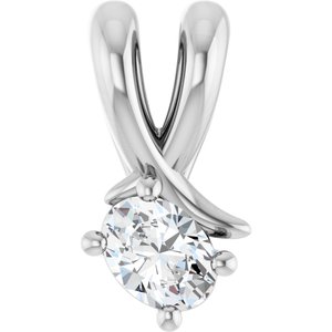 18K White Gold 4x3 mm Oval Pendant Mounting