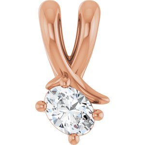 10K Rose Gold 4x3 mm Oval Pendant Mounting