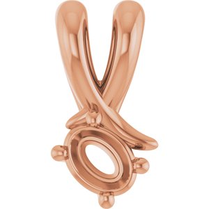 10K Rose Gold 4x3 mm Oval Pendant Mounting – image 2