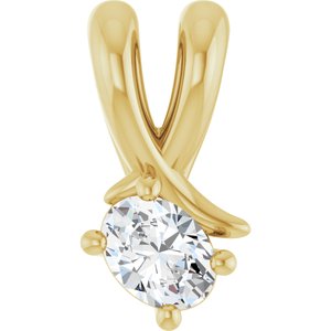 14K Yellow Gold 4x3 mm Oval Pendant Mounting