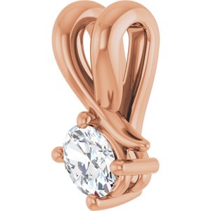 14K Rose Gold 4x3 mm Oval Pendant Mounting – image 3
