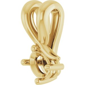 14K Yellow Gold 4x3 mm Oval Pendant Mounting – image 4