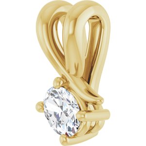 18K Yellow Gold 4x3 mm Oval Pendant Mounting – image 3