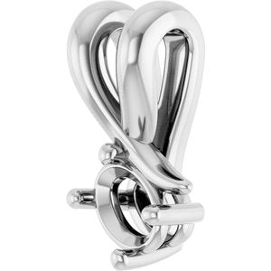 14K White Gold 4x3 mm Oval Pendant Mounting – image 4