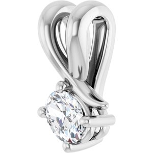 14K White Gold 4x3 mm Oval Pendant Mounting – image 3