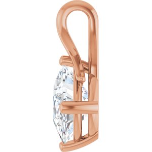 18K Rose Gold 11x9 mm Elongated Cushion Pendant Mounting – image 5