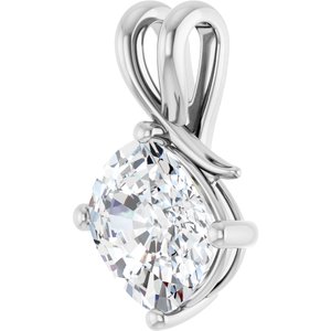 Continuum Sterling Silver 11x9 mm Elongated Cushion Pendant Mounting – image 3