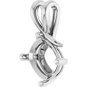 Continuum Sterling Silver 11x9 mm Elongated Cushion Pendant Mounting – image 4