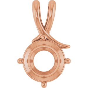 10K Rose Gold 11 mm Round Pendant Mounting – image 2
