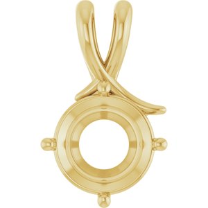 14K Yellow Gold 11 mm Round Pendant Mounting – image 2