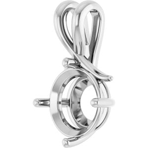 14K X1 White Gold 11 mm Round Pendant Mounting – image 4