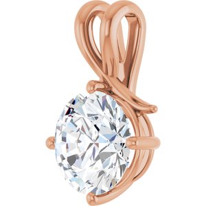 18K Rose Gold 11 mm Round Pendant Mounting – image 3