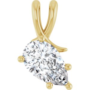 10K Yellow Gold 11.5x7 mm Pear Pendant Mounting