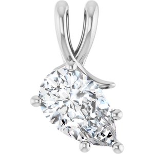 18K White Gold 11.5x7 mm Pear Pendant Mounting