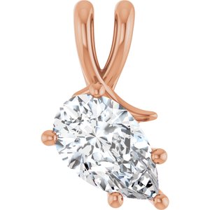 14K Rose Gold 11.5x7 mm Pear Pendant Mounting