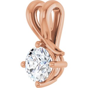 14K Rose Gold 5.5 mm Round Pendant Mounting – image 3