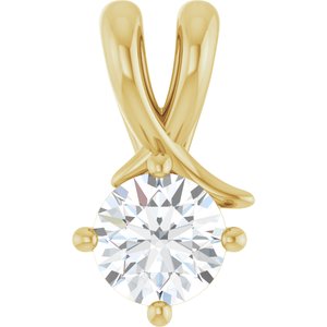 14K Yellow Gold 5.5 mm Round Pendant Mounting