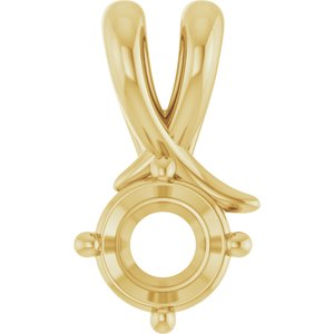 18K Yellow Gold 5.5 mm Round Pendant Mounting – image 2
