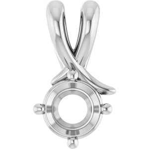 14K White Gold 5.5 mm Round Pendant Mounting – image 2
