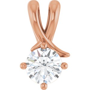 14K Rose Gold 5.5 mm Round Pendant Mounting