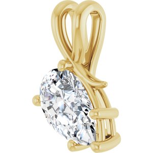 18K Yellow Gold 11.5x7 mm Pear Pendant Mounting – image 3