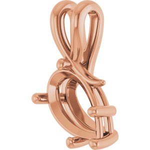 18K Rose Gold 11.5x7 mm Pear Pendant Mounting – image 4