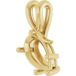 10K Yellow Gold 11.5x7 mm Pear Pendant Mounting – image 4