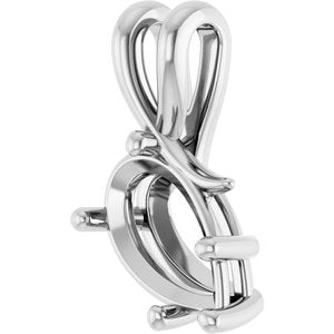 14K X1 White Gold 11.5x7 mm Pear Pendant Mounting – image 4