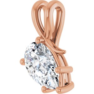 18K Rose Gold 11.5x7 mm Pear Pendant Mounting – image 3