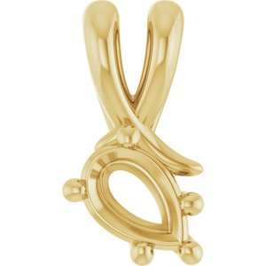 10K Yellow Gold 6x4 mm Pear Pendant Mounting – image 2