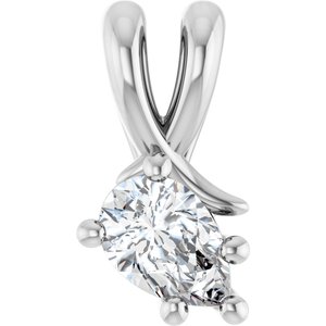 14K White Gold 6x4 mm Pear Pendant Mounting