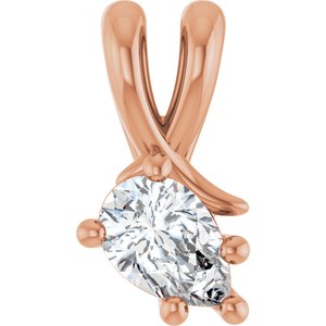 10K Rose Gold 6x4 mm Pear Pendant Mounting