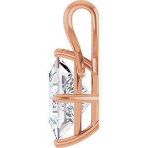 10K Rose Gold 10 mm Square Pendant Mounting – image 5