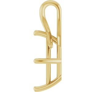 18K Yellow Gold 10 mm Square Pendant Mounting – image 6