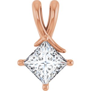 10K Rose Gold 6 mm Square Pendant Mounting
