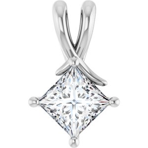 Continuum Sterling Silver 6 mm Square Pendant Mounting