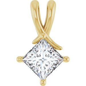 10K Yellow Gold 6 mm Square Pendant Mounting