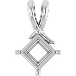 Platinum 6 mm Square Pendant Mounting – image 2