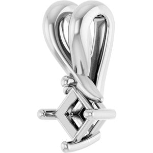 Platinum 3 mm Square Pendant Mounting – image 4