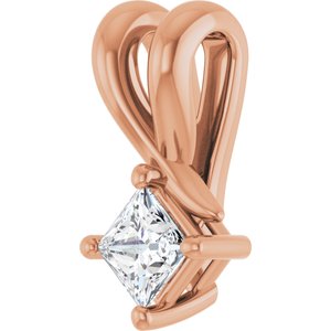 18K Rose Gold 3 mm Square Pendant Mounting – image 3