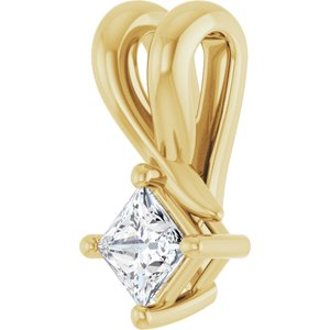 14K Yellow Gold 3 mm Square Pendant Mounting – image 3