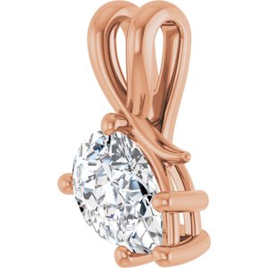18K Rose Gold 9x6 mm Pear Pendant Mounting – image 3