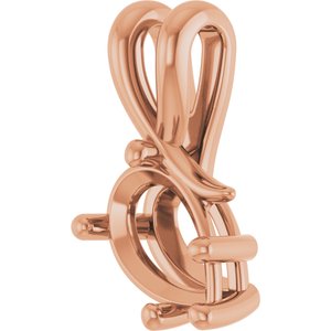 18K Rose Gold 9x6 mm Pear Pendant Mounting – image 4