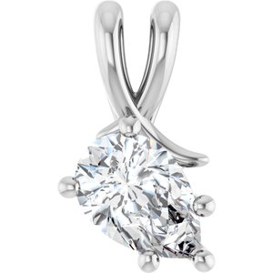 10K White Gold 9x6 mm Pear Pendant Mounting