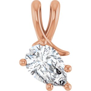 18K Rose Gold 9x6 mm Pear Pendant Mounting