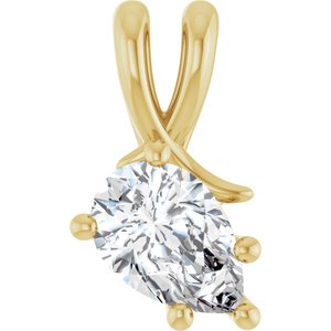 10K Yellow Gold 9x6 mm Pear Pendant Mounting