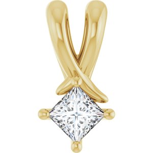 18K Yellow Gold 3 mm Square Pendant Mounting